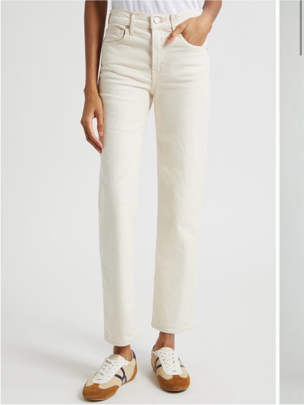 Veronica Beard Leah mid rise Jeans in Ecru